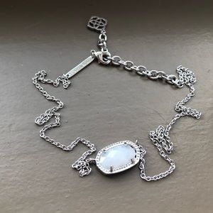 Kendra Scott Silver Elisa Necklace Clear Stone